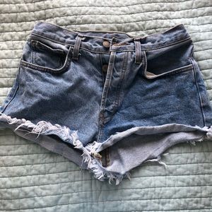 Jean shorts with flowers on back